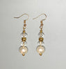 Pearly Golden Crystal Earrings